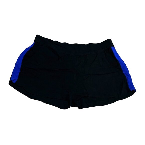 Aeropostale Wide Leg Shorts with Pockets sz Large Black Blue High Waisted - Picture 8 of 11